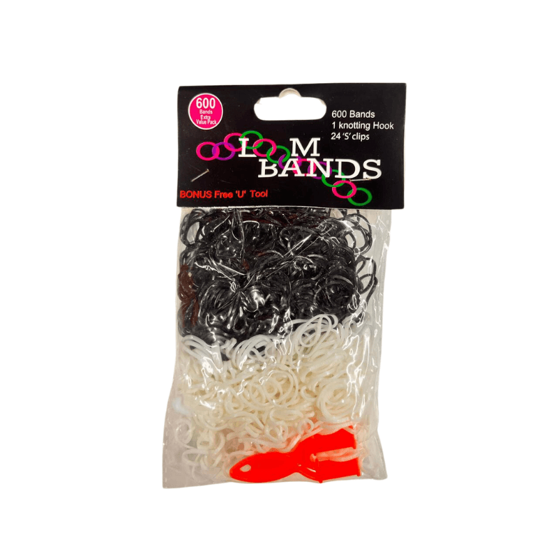 600 Black and White Loom Bands