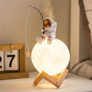 Astronaut Fishing Star on Glowing Moon Humidifier Diffuser Night Light