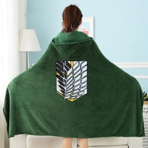 Attack on Titan Emerald Green Hoodie Blanket