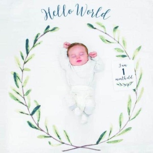 Baby's First Year Blanket & Card Set - Hello World