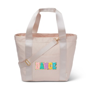 Beige Dance Patch Nylon Tote