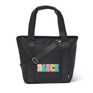 Black Dance Patch Nylon Tote