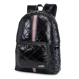 Black Diamond Stitch Puffer Backpack Rainbow Track Straps