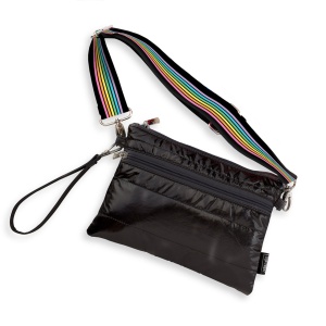 Black Puffer 3in1 Belt Bag Rainbow Track Strap