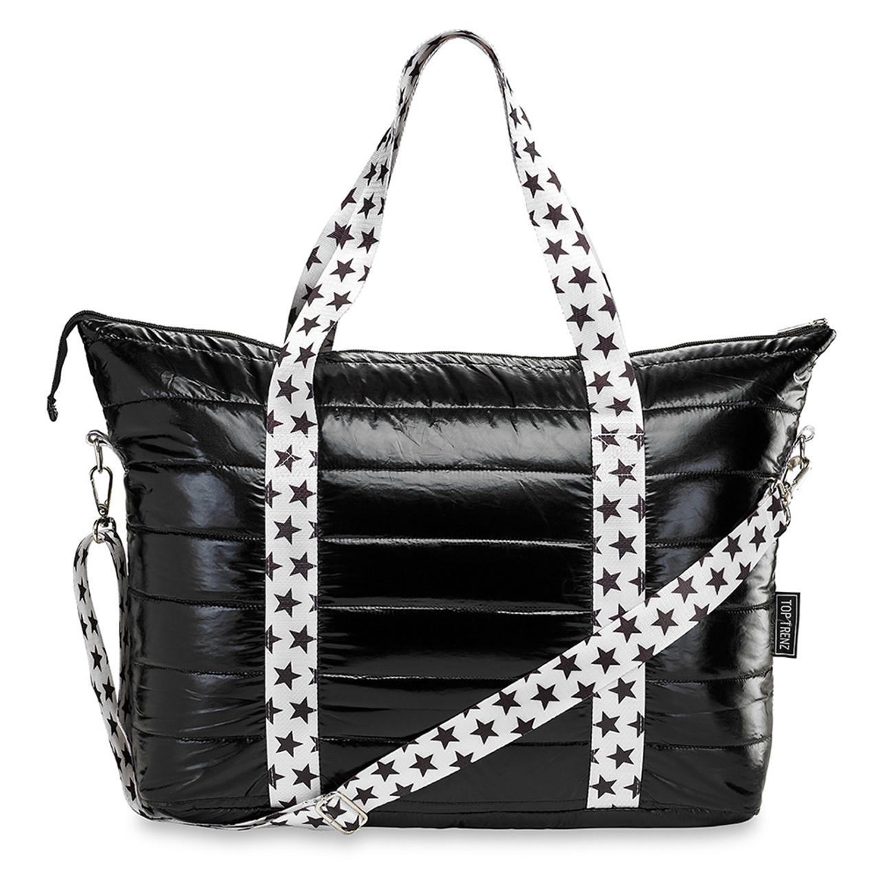 Black Puffer Tote Showtime Strap