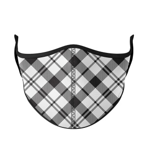 Black & White Stripe Plaid Face Mask