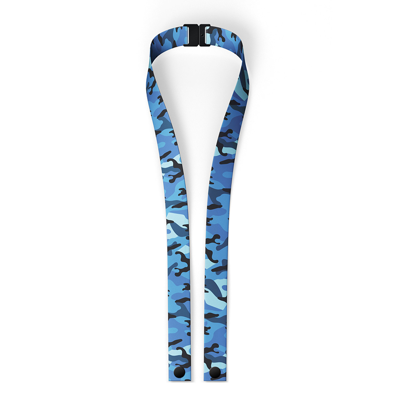 Blue Camo Mask Lanyard w/Safety Breakaway Clip