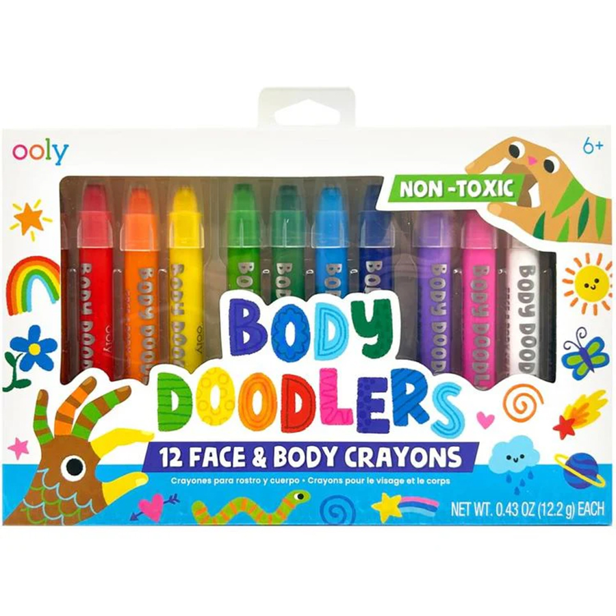 Body Doodlers Face & Body Crayons - Set of 12 Colors