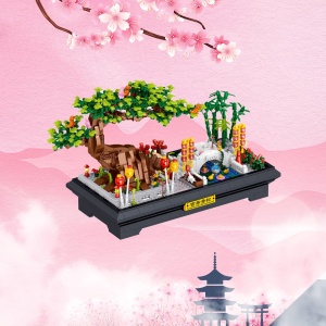 Bonsai Bamboo Tree Lake Scene Nano Building Set