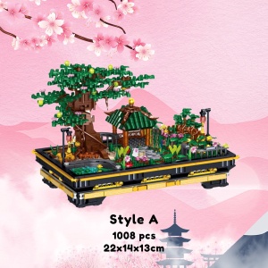 Bonsai Sakura Shrine Scenic Building Nano Sets Collection