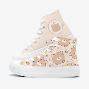 Brown Kawaii Bear Women's Sneakers Trainers