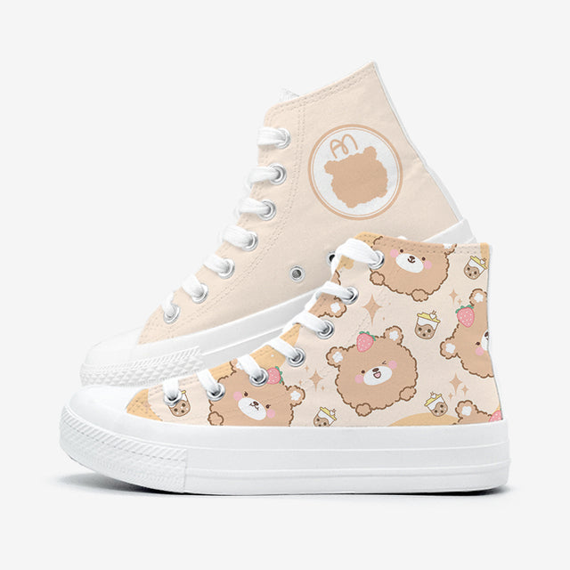 Brown Kawaii Bear Women's Sneakers Trainers