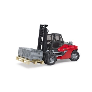 Bruder 02513 Linde HT160 Fork Lift with Pallet & 3 Pallet Cages