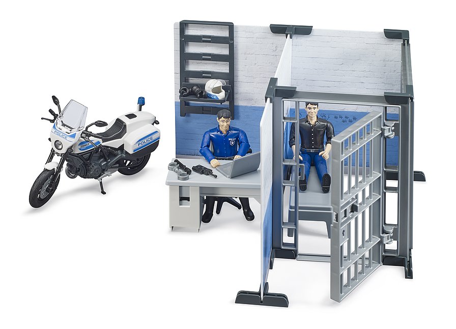 Bruder 62732 bWorld Police Station with Police Motorbike