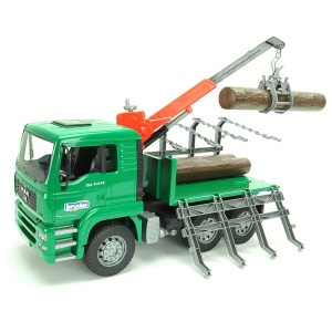 Bruder MAN TGA Timber Truck with Crane + 3 Trunks