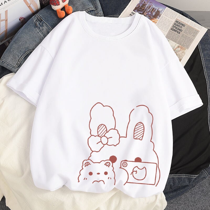 Bunny Bestie Selfie Cotton Women's Tee