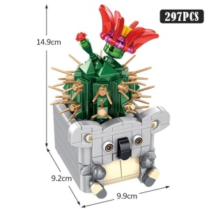 Cactus Succulent Animal Plant Pots Building Sets