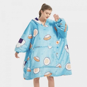 Cartoon Japanese Sushi Oversized Thick Blanket Hoodie