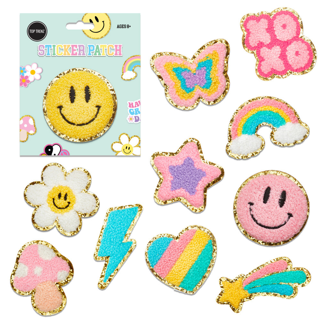 Chenille Sticker Patch Assorted