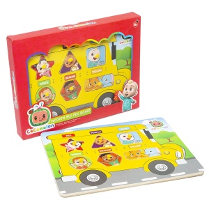 CoComelon Wooden Peg Board Bus Puzzle