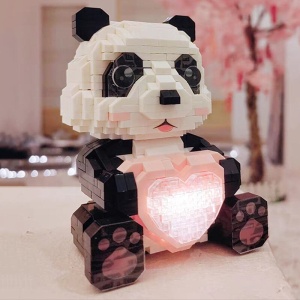 Coco and Bobo Pandas in Love LED Nano Building Blocks