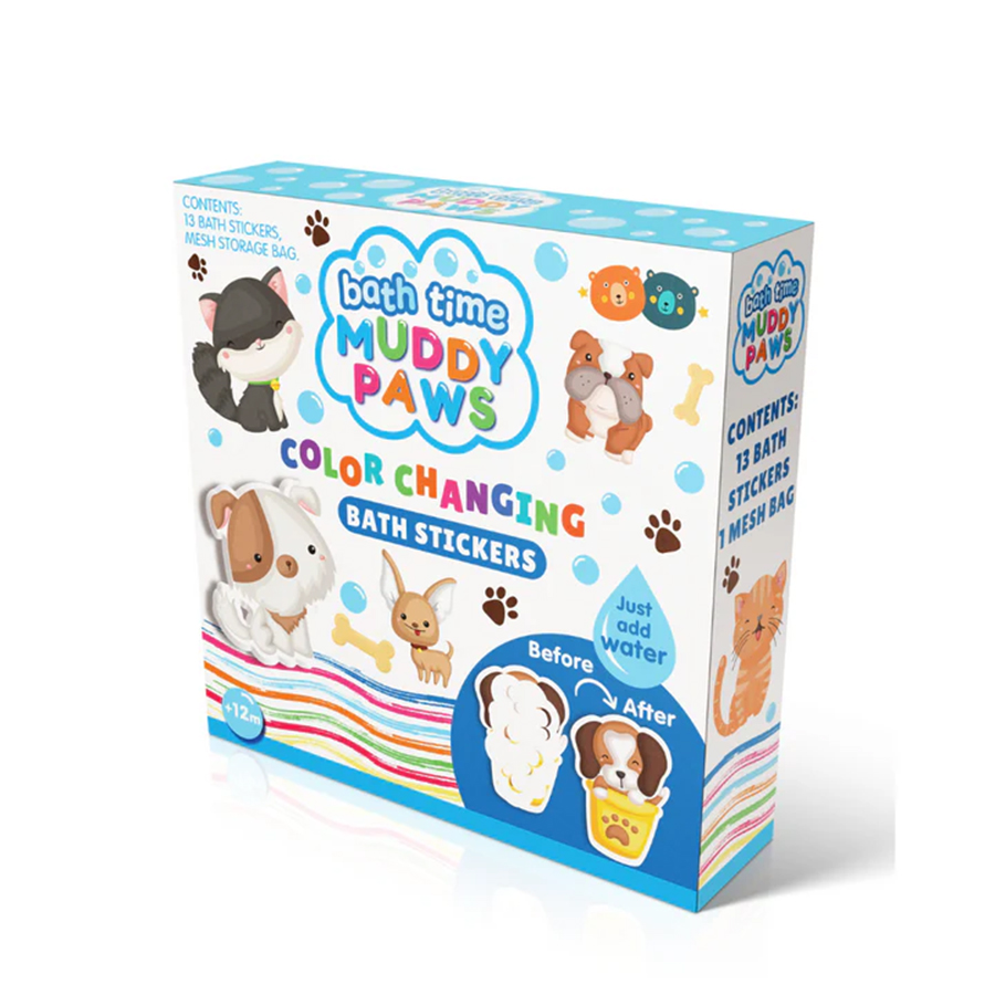 Color Changing Bath Stickers - Muddy Paws