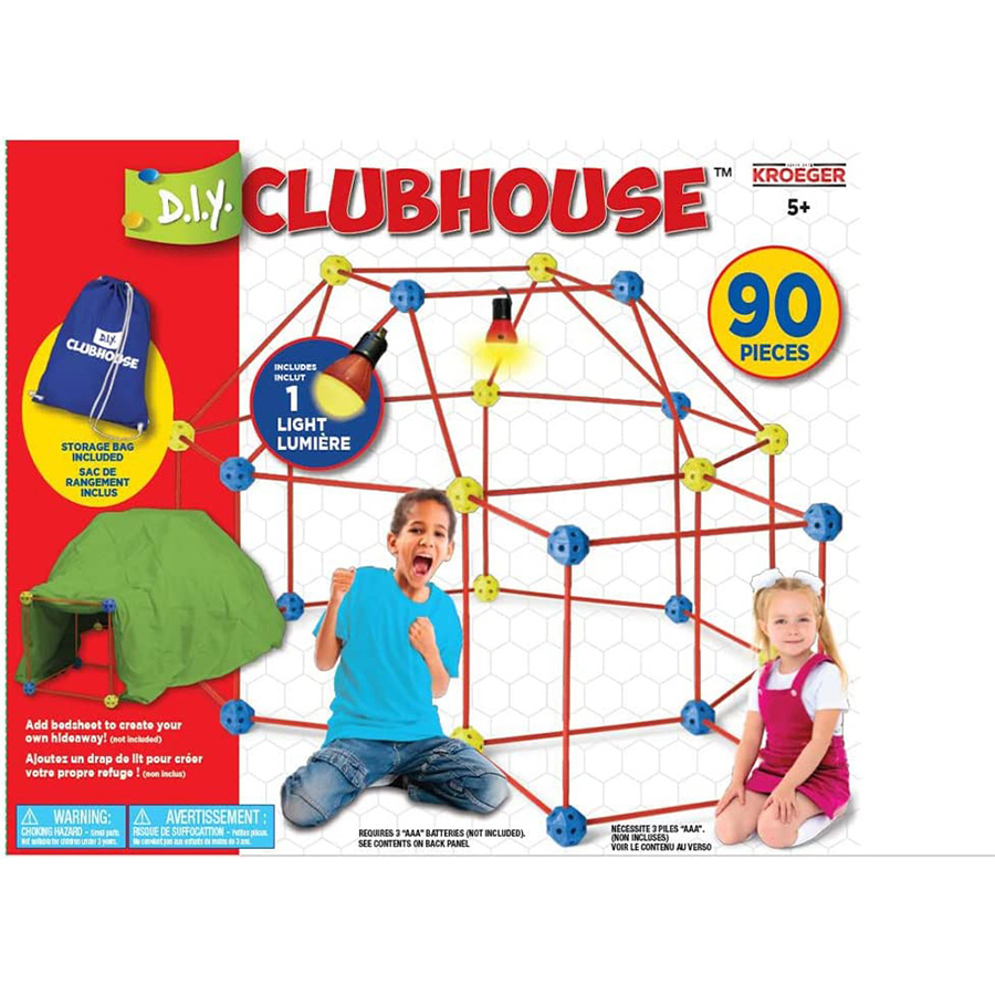 D.I.Y. Clubhouse with Light & Storage Bag - 90 pc