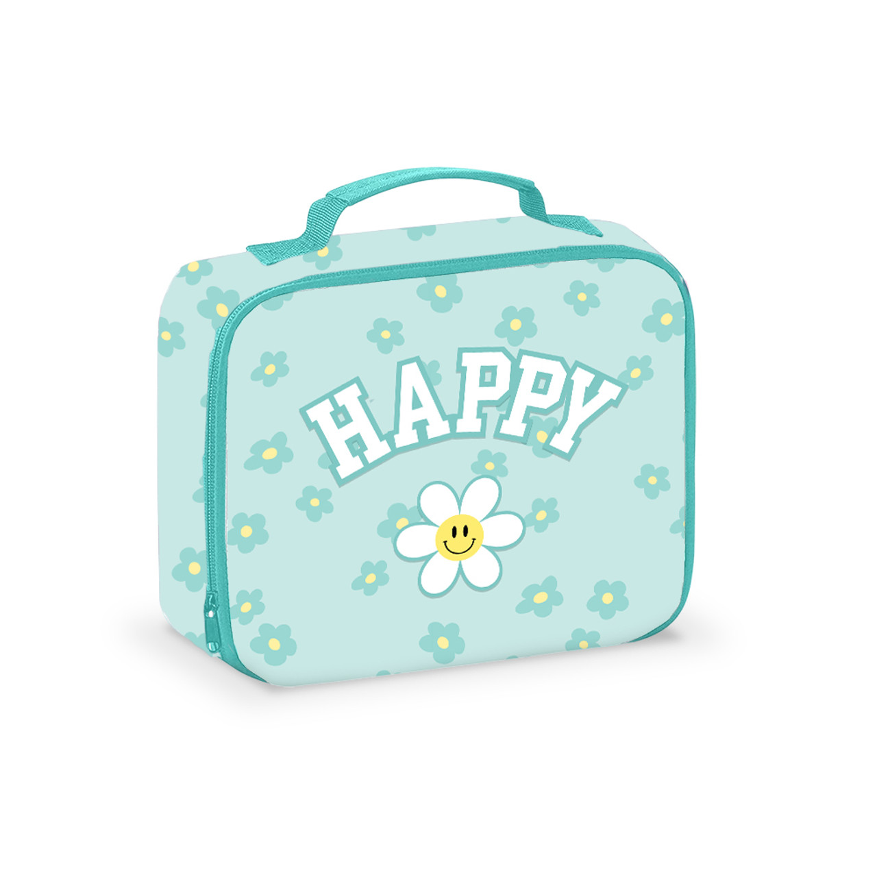 Daisy Pattern Canvas Lunch Box with Happy Patch