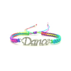 Dance Rhinestone Adjustable Woven Tie-Dye Bracelets