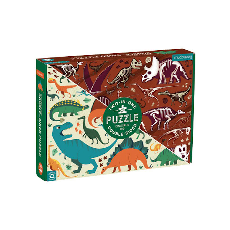 Dinosaur Dig 100 Piece Double-Sided Puzzle