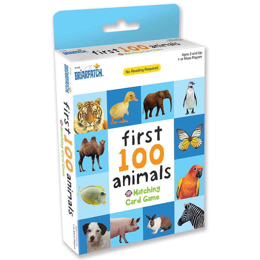 First 100 Animals Matching Card Game