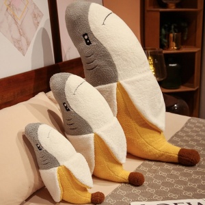 Fluffy Shark Banana Plushie