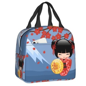 Four Seasons Furisode Kimono Girl Lunch Bag