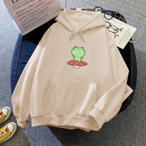 Friendly Frog Dancing on Mushroom Hoodie