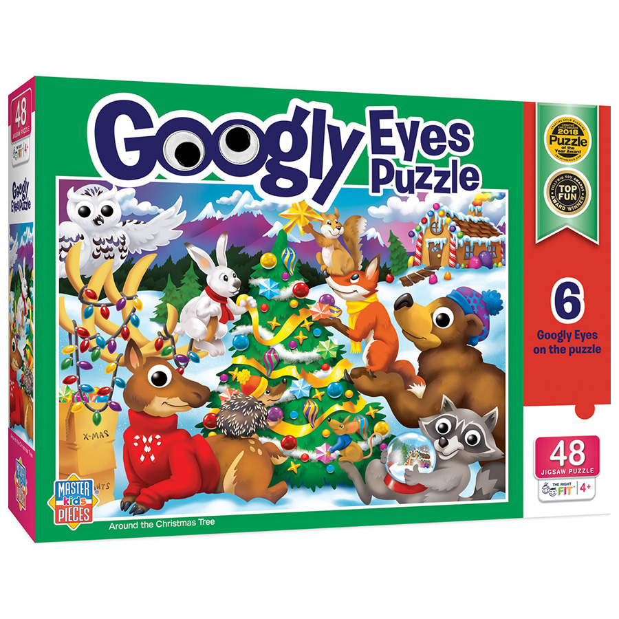 Googly Eyes Puzzle Around the Christmas Tree - 48pc