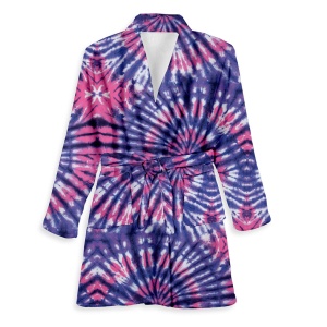 Grapevine Tie-Dye Fuzzy Bathrobe