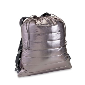 Gunmetal Puffer Cinch Bags Grey Black Split Star Straps