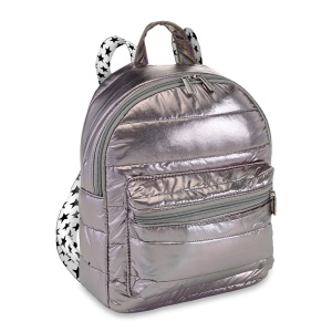 Gunmetal Puffer Mini Backpack Showtime Straps