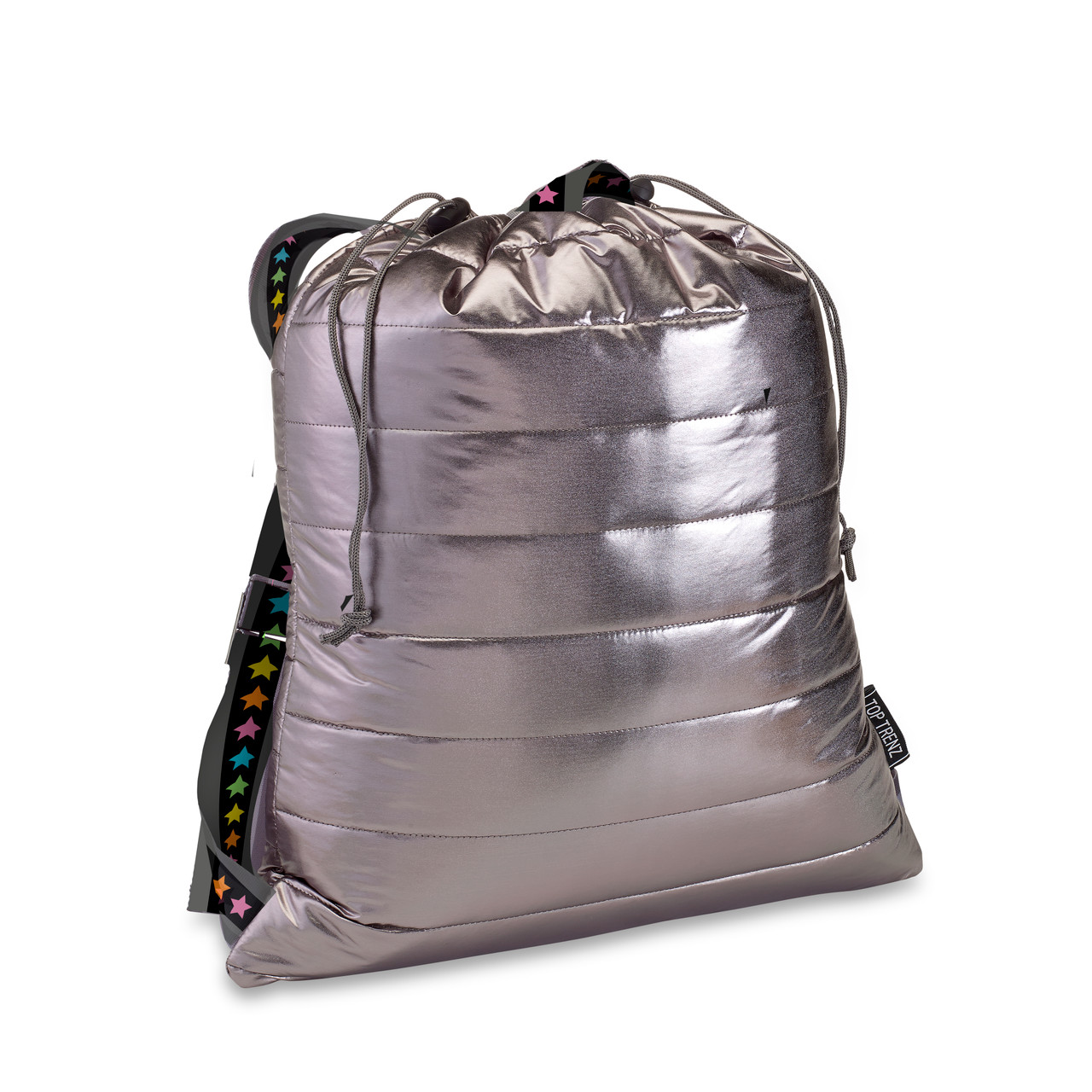 Gunmetal Puffer Sling Bag Multi Star Straps