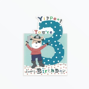 Happy Birthday Boy Age 3 (12cmx17cm)