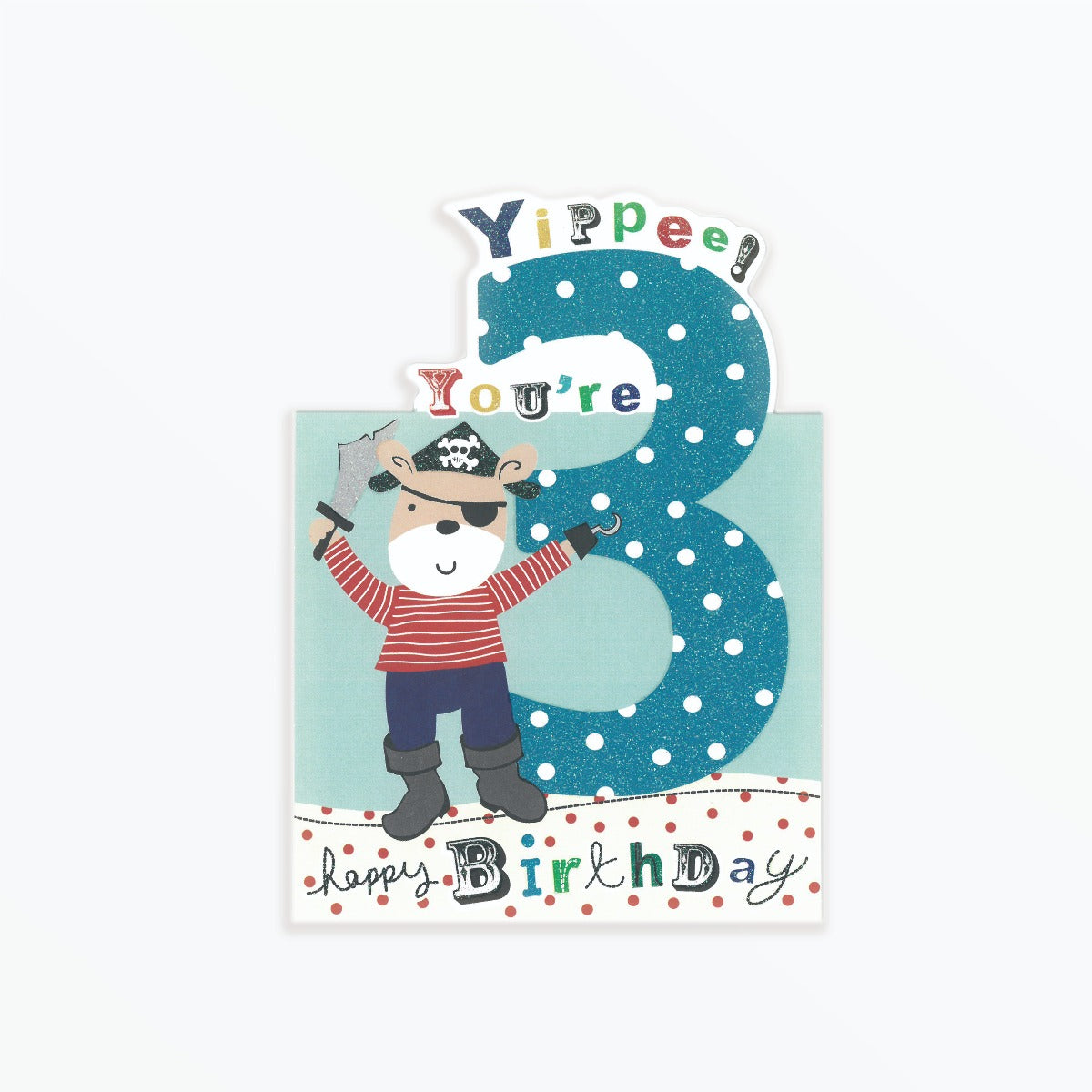 Happy Birthday Boy Age 3 (12cmx17cm)