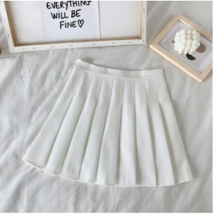 High Waist Cute Simple Pleated Short Light Skirt