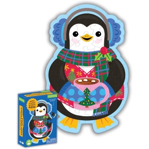 Hot Cocoa Penguin 48 Piece Scratch & Sniff Shaped Mini Puzzle