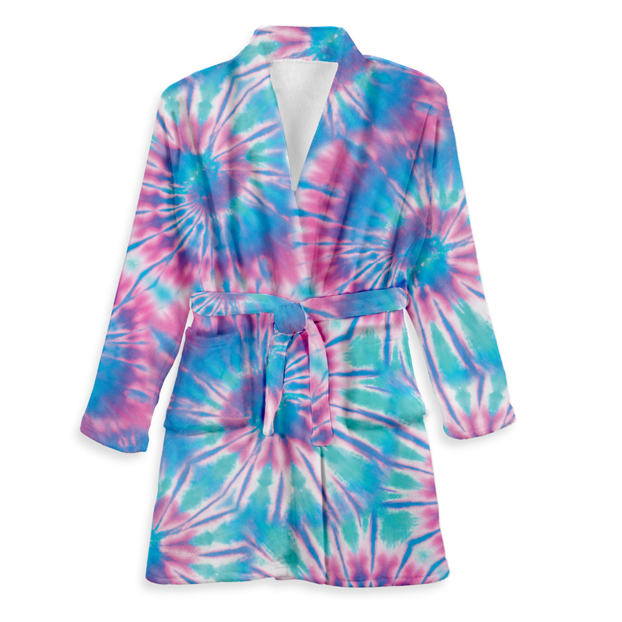 Ice Tie-Dye Fuzzy Bathrobe