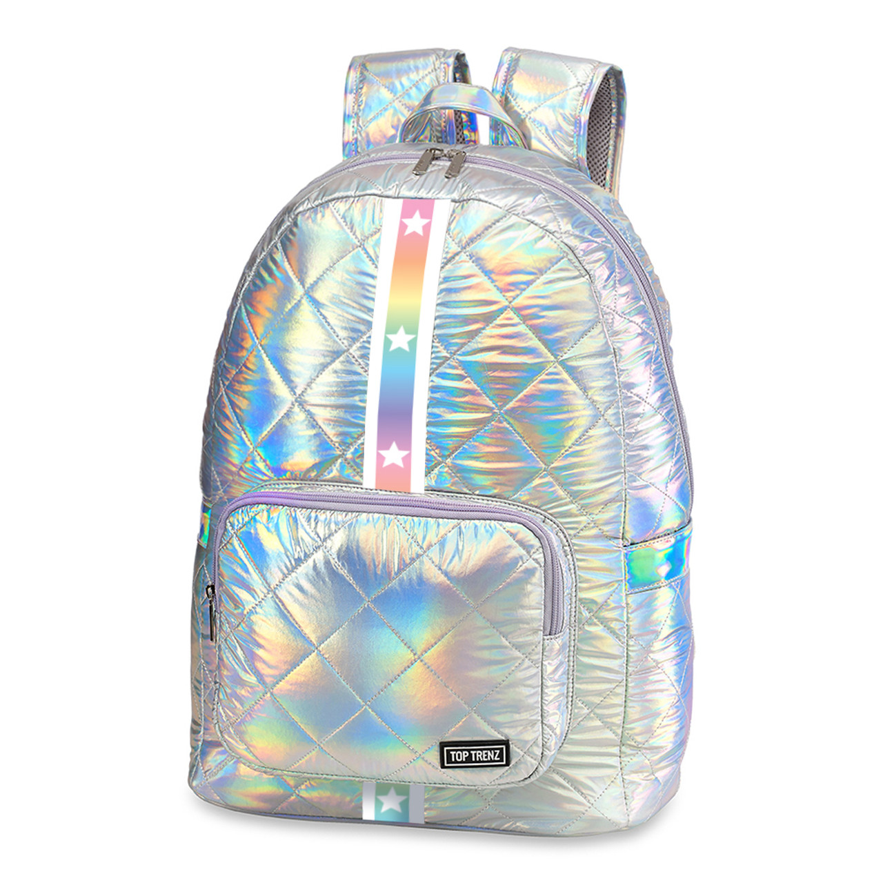 Iridescent Puffer Backpack Gradient Star