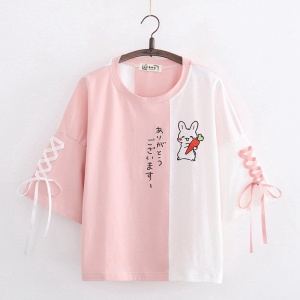 Japanese Bunny Carrot Loose Short-Sleeve Tee