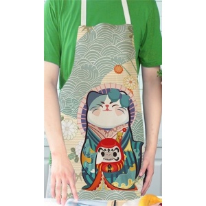 Japanese Lucky Cat Cotton Apron