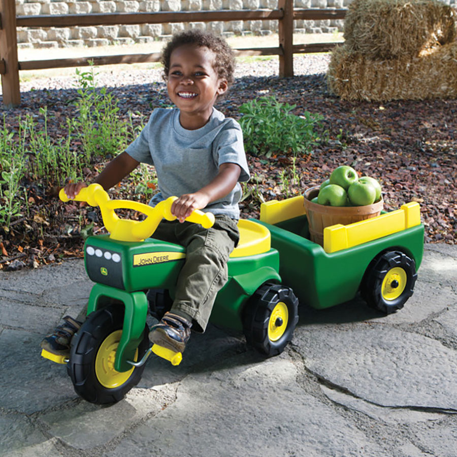 John Deere Trike and Wagon Set