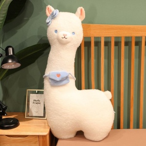 Kawaii Fluffy White Pancake Alpaca Plushie