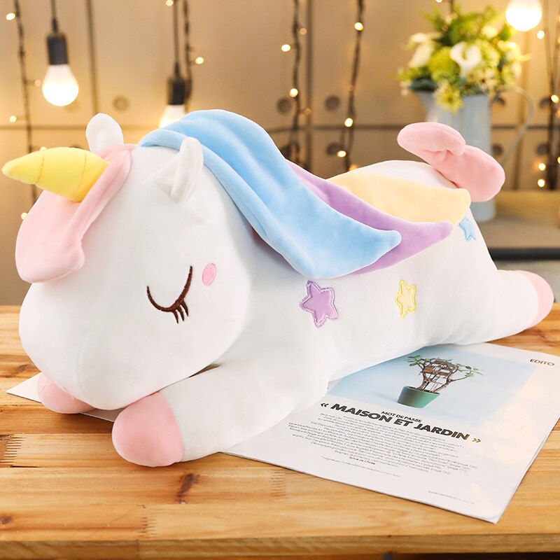 Kawaii Pastel Pink White Blue Unicorn Plushies